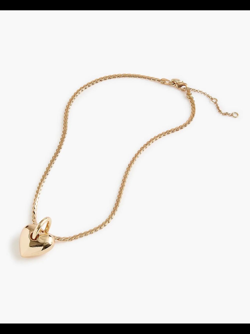 J.Crew Puffy Heart Pendant Chain Necklace, Gold